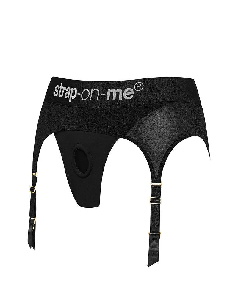 Трусы для страпона с подвязками для чулок Strap-On-Me REBEL HARNESS - XS