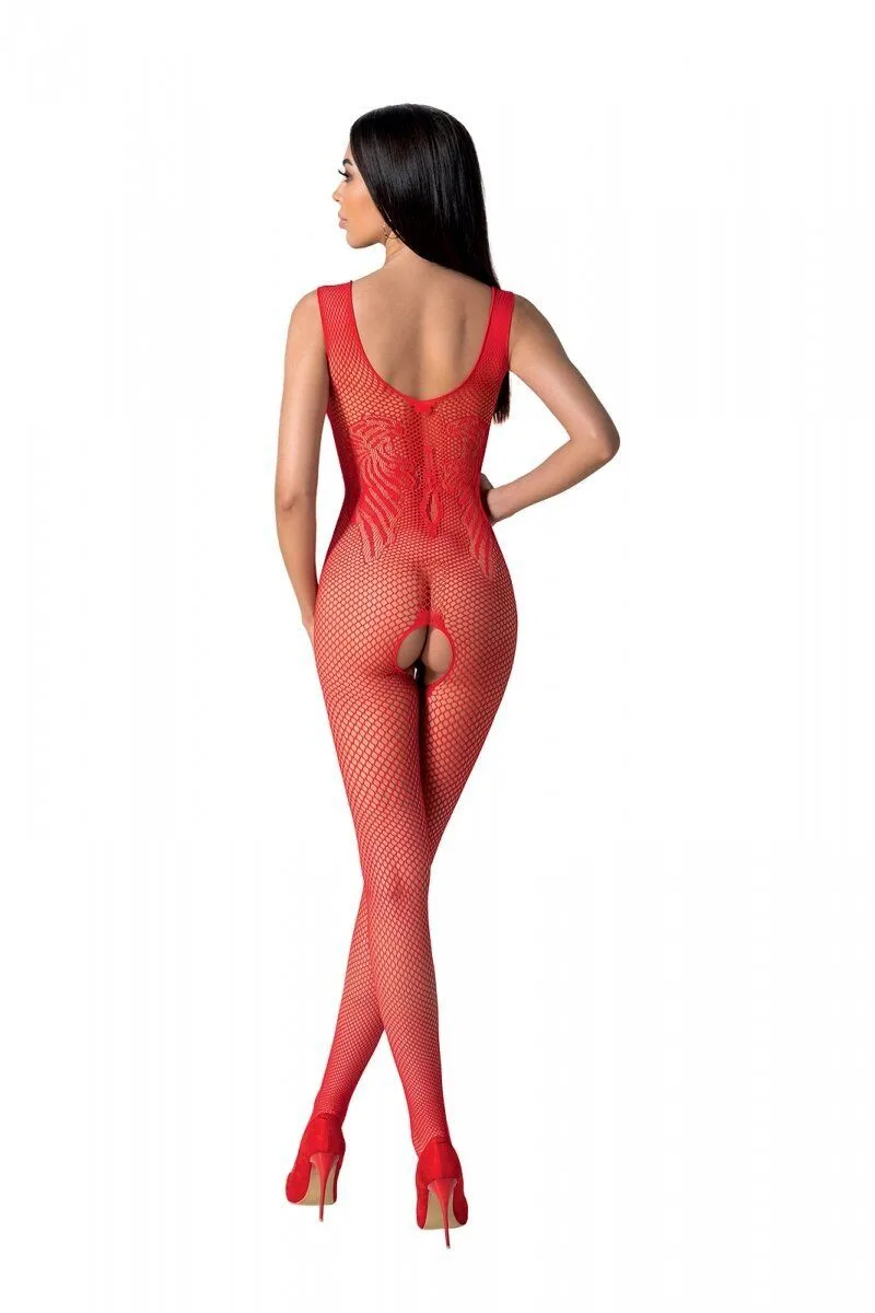 Бодистокинг с крыльями Passion BS098 One Size, red, средняя сетка, открытый доступ