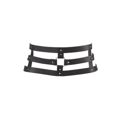 Портупея-пояс Bijoux Indiscrets MAZE - Wide Belt and Restraints Black, екошкіра