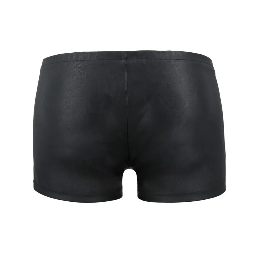 Мужские кожаные боксеры с молниями Passion 049 SHORT MATT L/XL Black