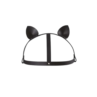 Маска кішечки Bijoux Indiscrets MAZE - Cat Ears Headpiece Black, екошкіра