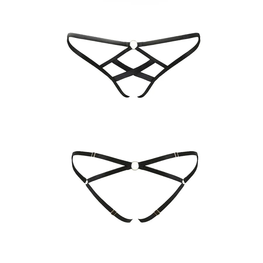 Трусики из стреп Passion Exclusive NICKY THONG XXL/XXXL, black