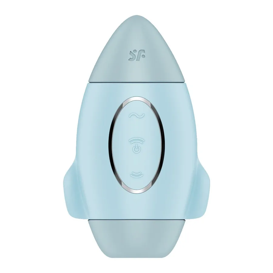 Вакуумный стимулятор с вибрацией Satisfyer Mission Control Blue, 2 независимых мотора