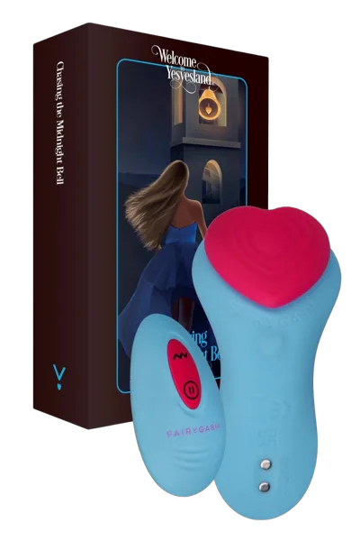 Вібратор у трусики FairyGasm HeartGem blue, на магніті, пульт ДК