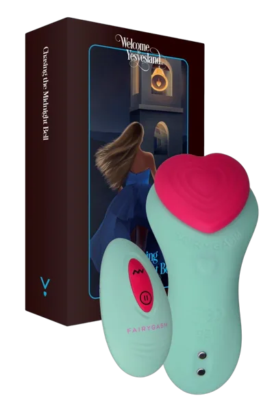 Вібратор у трусики FairyGasm HeartGem green, на магніті, пульт ДК
