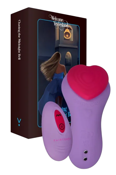 Вібратор у трусики FairyGasm HeartGem violet, на магніті, пульт ДК