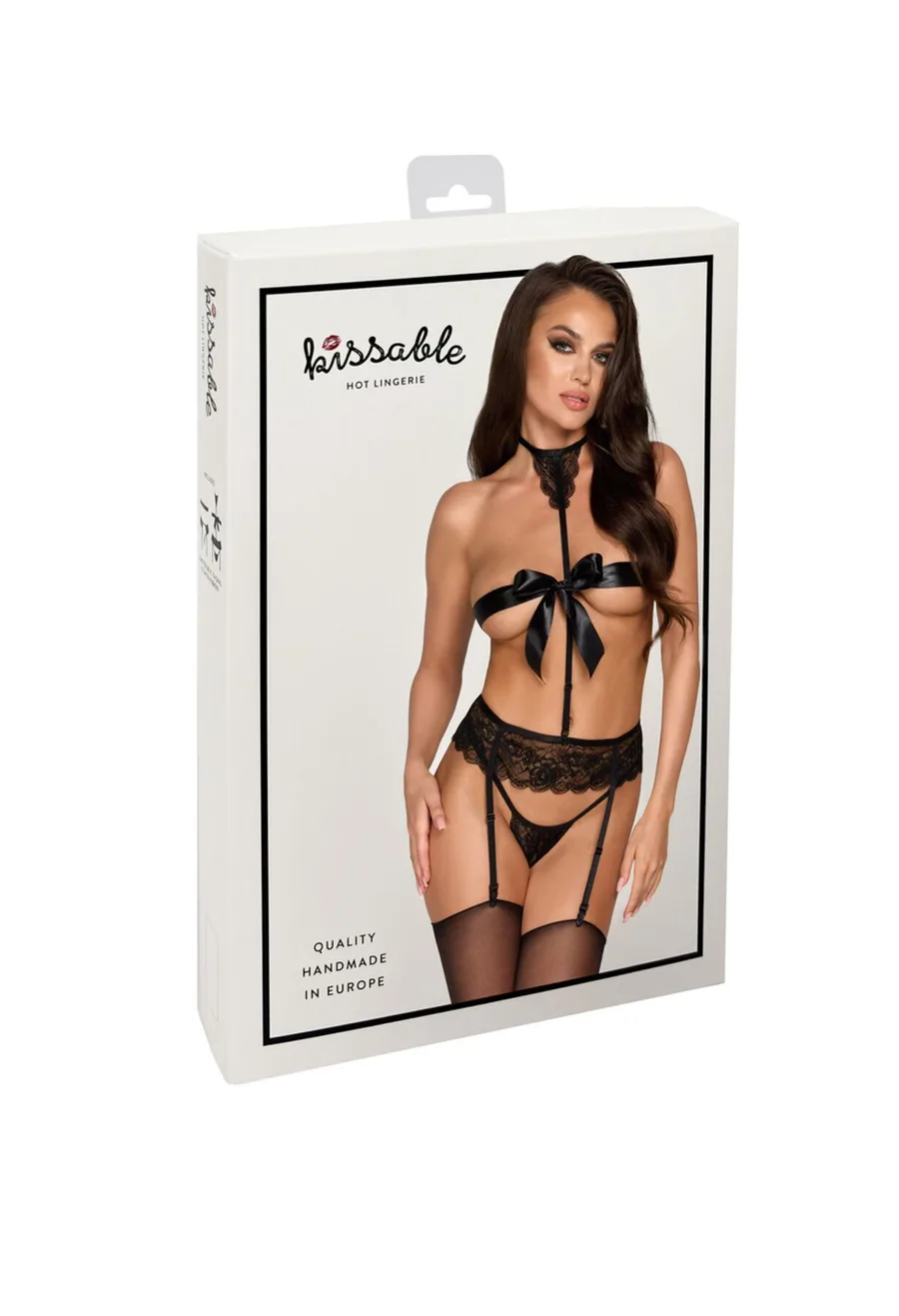 Комплект Kissable Bondage Kiss Set Black S/M
