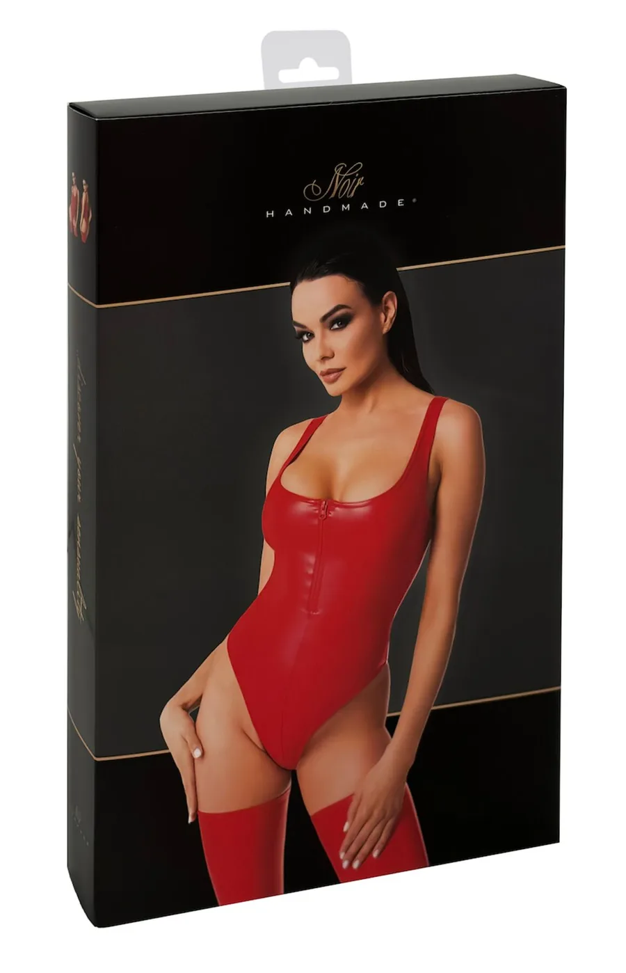 Боді Noir Handmade F352 Red powerwetlook body - S