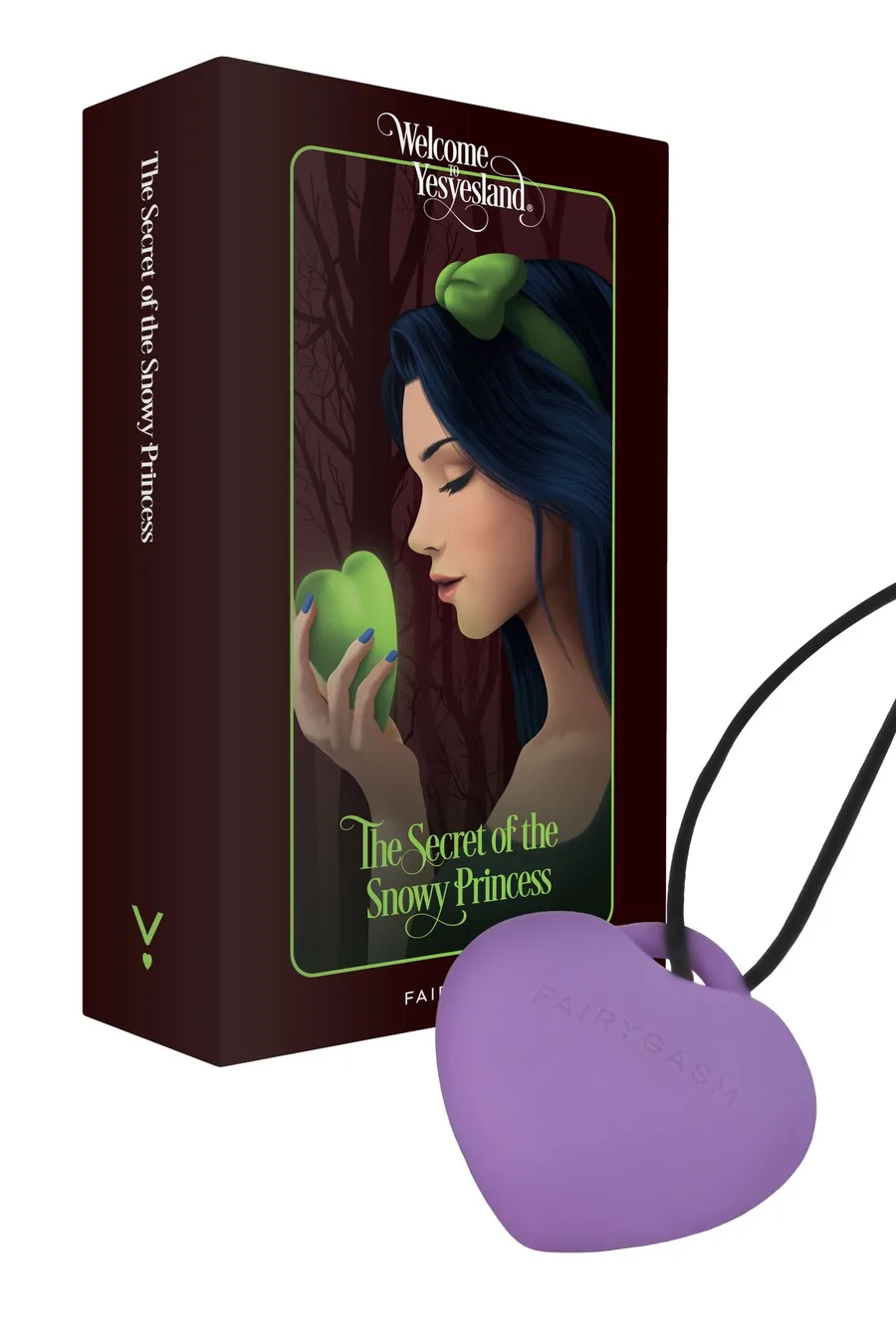 Мини-вибратор «Сердечко» FairyGasm PleasureStone violet, 9 режимов, на шнурке
