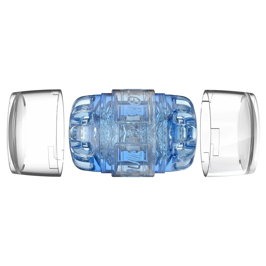 Мастурбатор Fleshlight Quickshot Turbo Blue Ice, компактний, наскрізний, підійде для пар та мінету