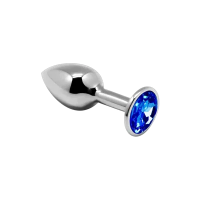 Металева анальна пробка з кристалом Alive Mini Metal Butt Plug Blue S