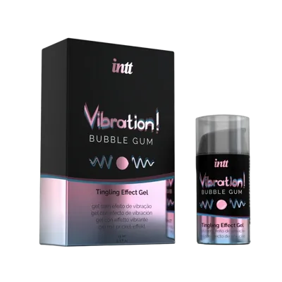 Рідкий вібратор Intt Vibration Bubble Gum (15 мл), густий гель, дуже смачний, діє до 30 хвилин