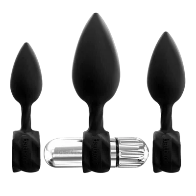 Набір анальних вібропробок Bathmate Anal Training Plugs VIBE, діаметр 2,5 см - 3,1см - 3,8см