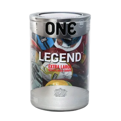 Набір презервативів ONE Legend XL, 100 шт, збільшений розмір, розширення на кінці, паковання-тубус
