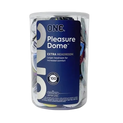 Набір презервативів ONE Pleasure Dome, 100 шт, гладенькі, з розширеною головкою, паковання-тубус