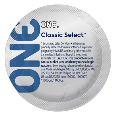 Презерватив ONE Classic Select Contest Collection, 1 шт, гладенький, зі змазкою, дизайнерське паковання