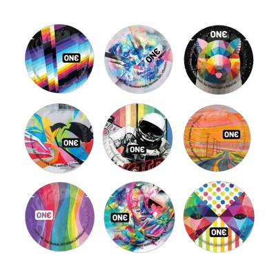 Презерватив ONE Classic Select Artist Collection, 1 шт, гладенький, зі змазкою, дизайнерське паковання
