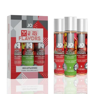 Набір JO Tri-Me Triple Pack — Flavors (3×30 мл) три різні смаки оральних змазок