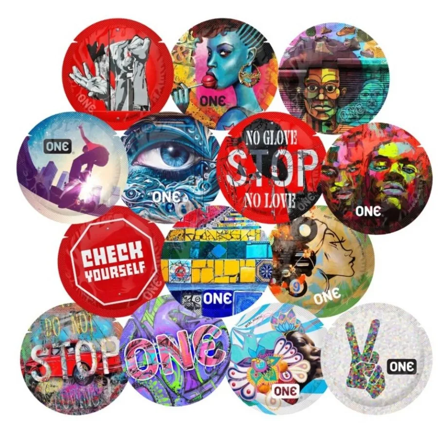 Презерватив ONE Street Art Collection, 1 шт, гладенький, зі змазкою, дизайнерське паковання