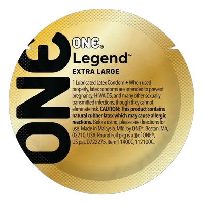 Презерватив ONE Legend XL, 1 шт, збільшений розмір, розширення на кінці, зі змазкою