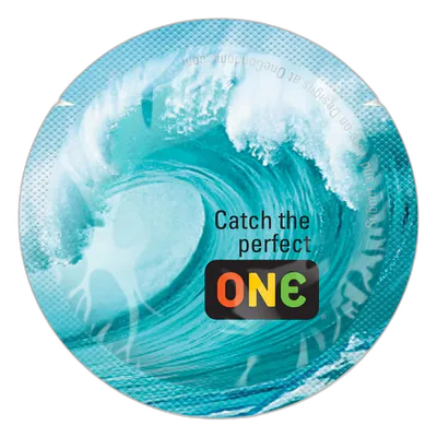 Презерватив ONE Color Sensations Catch the perfect ONE, 1 шт, бірюзовий, гладенький, зі змазкою