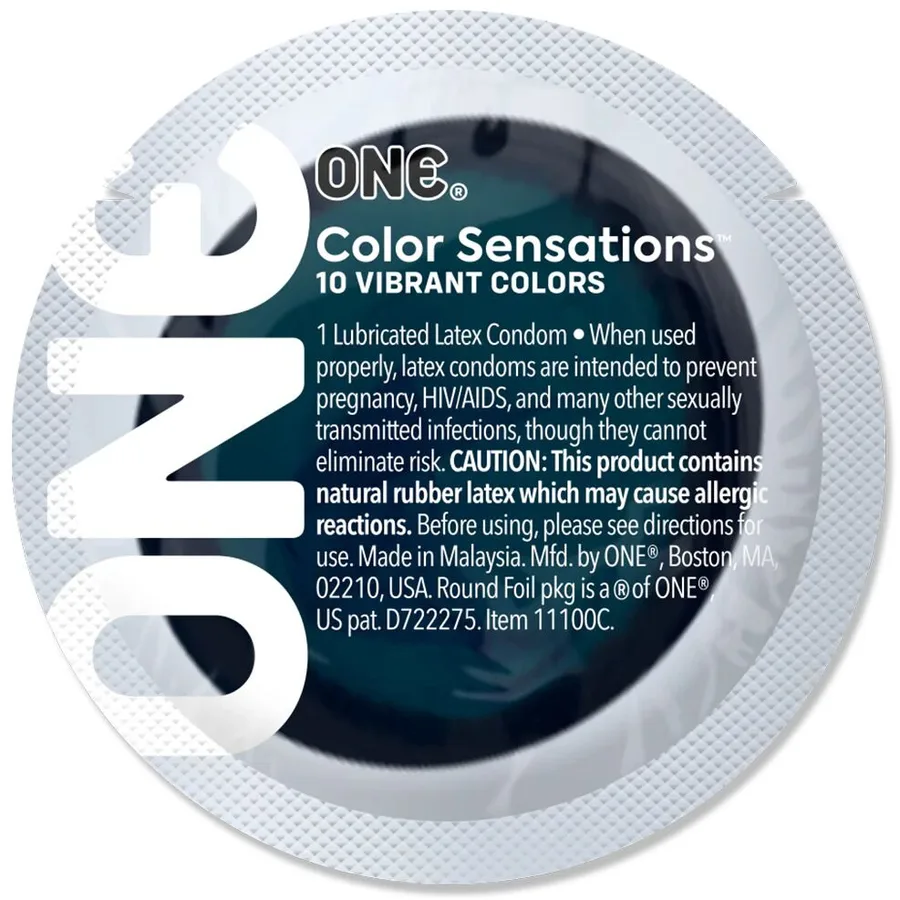 Презерватив ONE Color Sensations ONE is the corner pocket, 1 шт, чорний, гладенький, зі змазкою