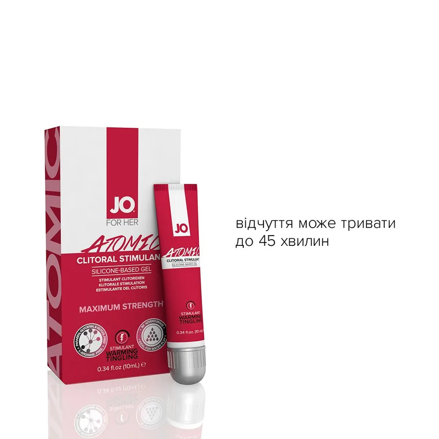 Збуджувальний гель для клітора JO ATOMIC WARMING (10 мл), розігрівальний