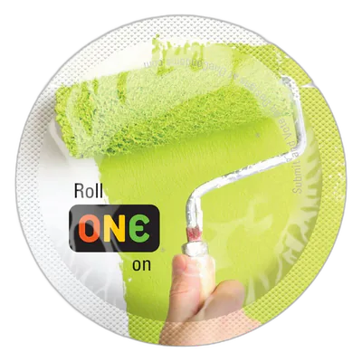 Презерватив ONE Color Sensations Roll ONE on, 1 шт, салатовий, гладенький, зі змазкою