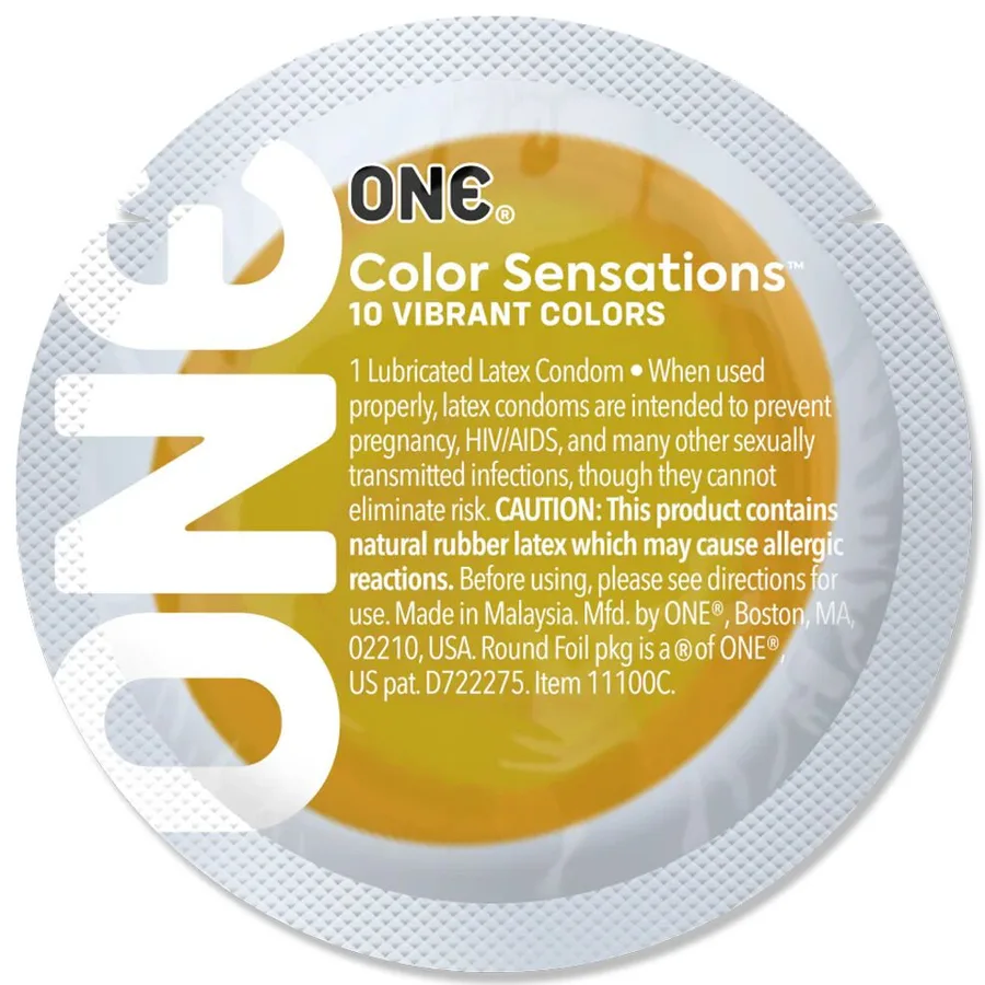 Презерватив ONE Color Sensations ONE will get you there, 1 шт, желтый, гладкий, со смазкой