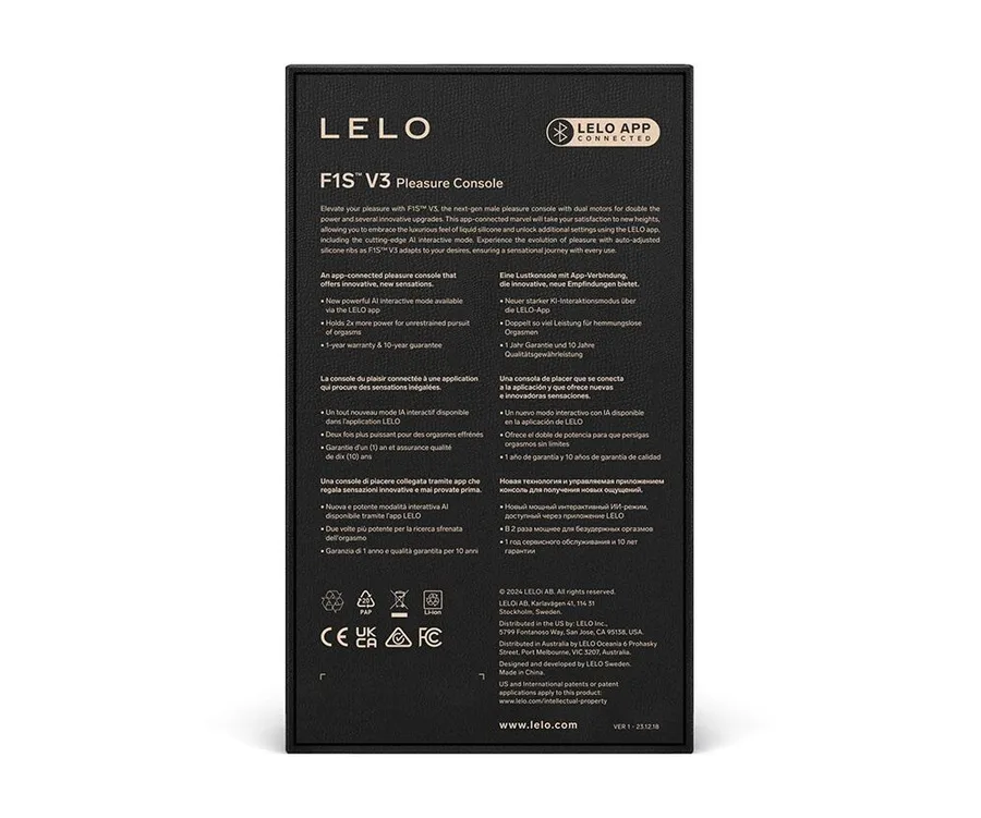 Смарт-мастурбатор LELO F1S V3 Red, 2 мотора, 8 режимов, стимуляция звуковыми волнами