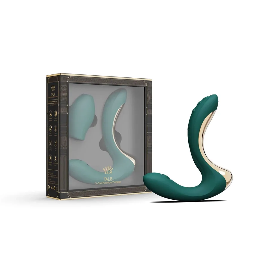 Вибратор-пульсатор с вакуумной насадкой Zalo – Talis G-Spot PulseWave Vibrator Turquoise Green