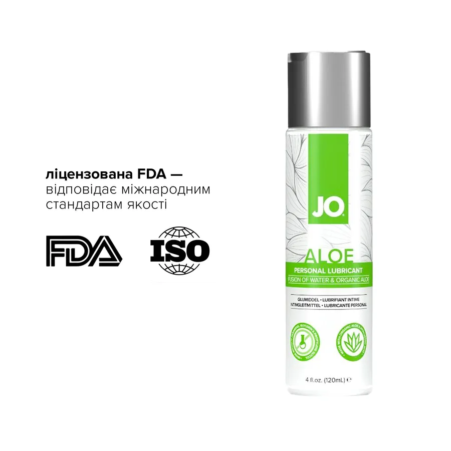 Смазка на водной основе JO H2O Organic Aloe (120 мл), увлажняющий и успокаивающий эффект