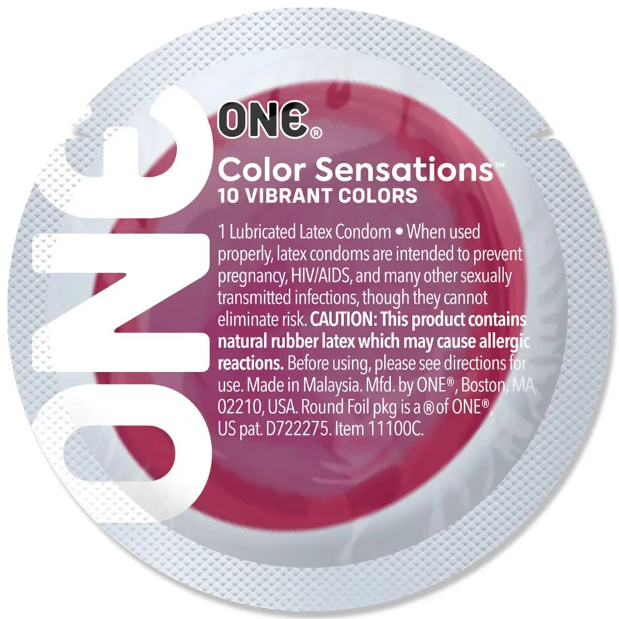 Презерватив ONE Color Sensations ONE likes it hot, 1 шт, червоний, гладенький, зі змазкою
