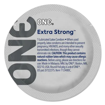 Презерватив ONE Extra Strong, 1 шт, розширена форма, зі змазкою, підходить для анального сексу