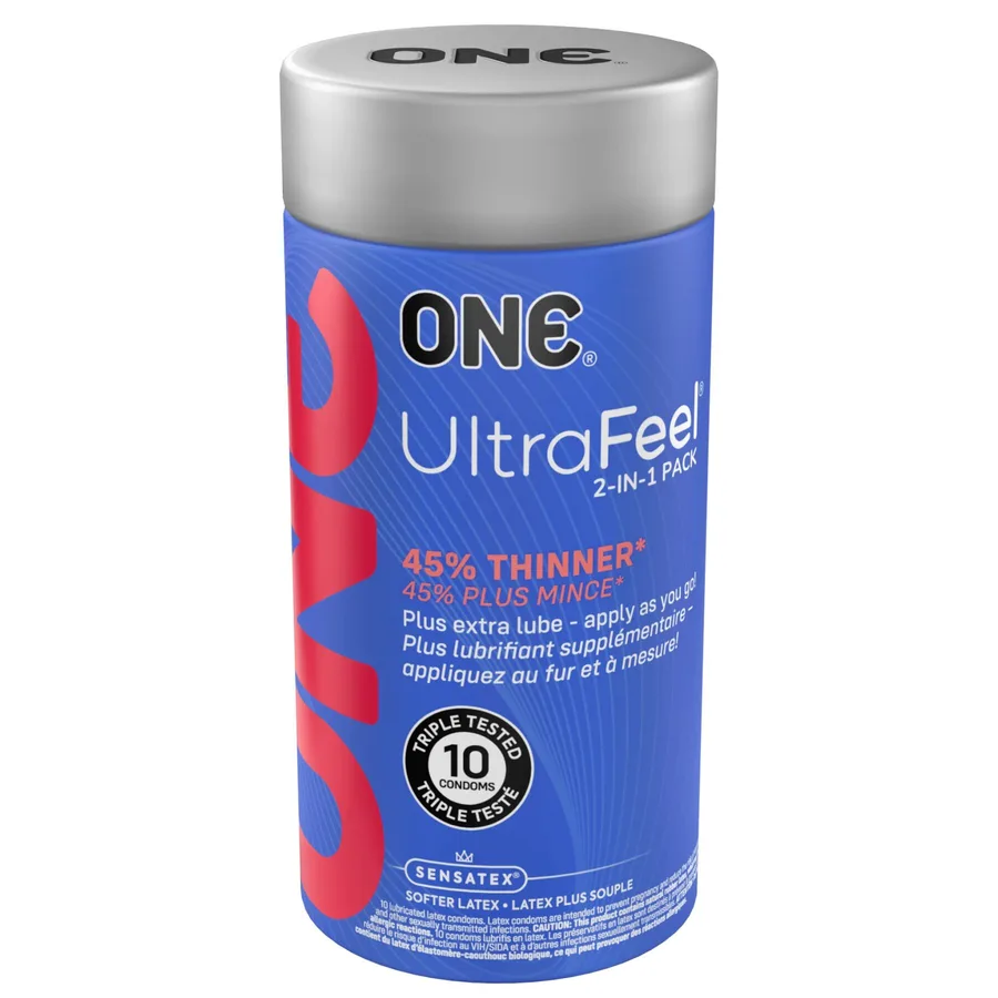 Презервативы ONE Ultra Feel, ультратонкие, c дополнительной смазкой, 10 шт, подарочная упаковка-тубус