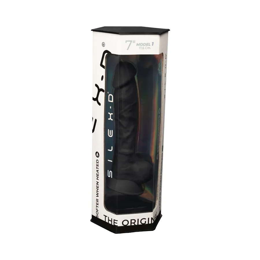 Фаллоимитатор SilexD Johnny Black (MODEL 1 size 7in), двухслойный, силикон+Silexpan, диаметр 3,8см