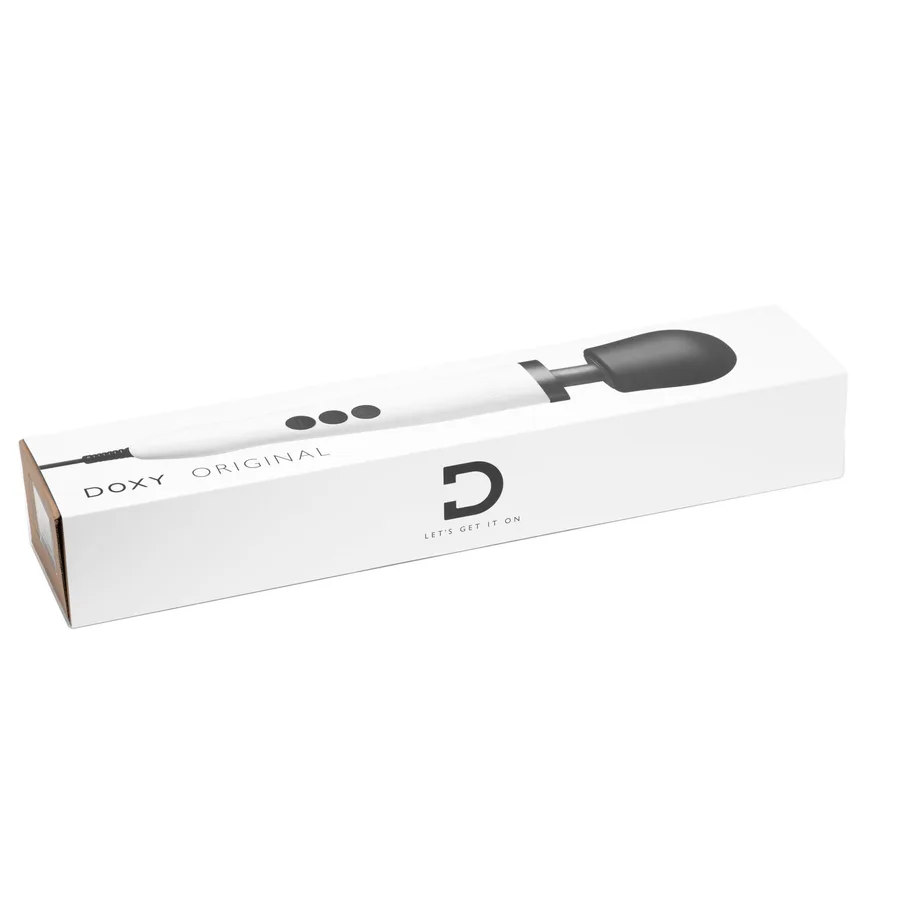 Вібромасажер DOXY Original White, дуже потужний, живлення 220В, пульсівні вібрації