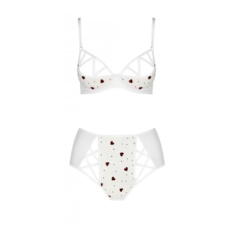 Эротический комплект с рисунком Passion LOVELIA BIKINI S/M, white