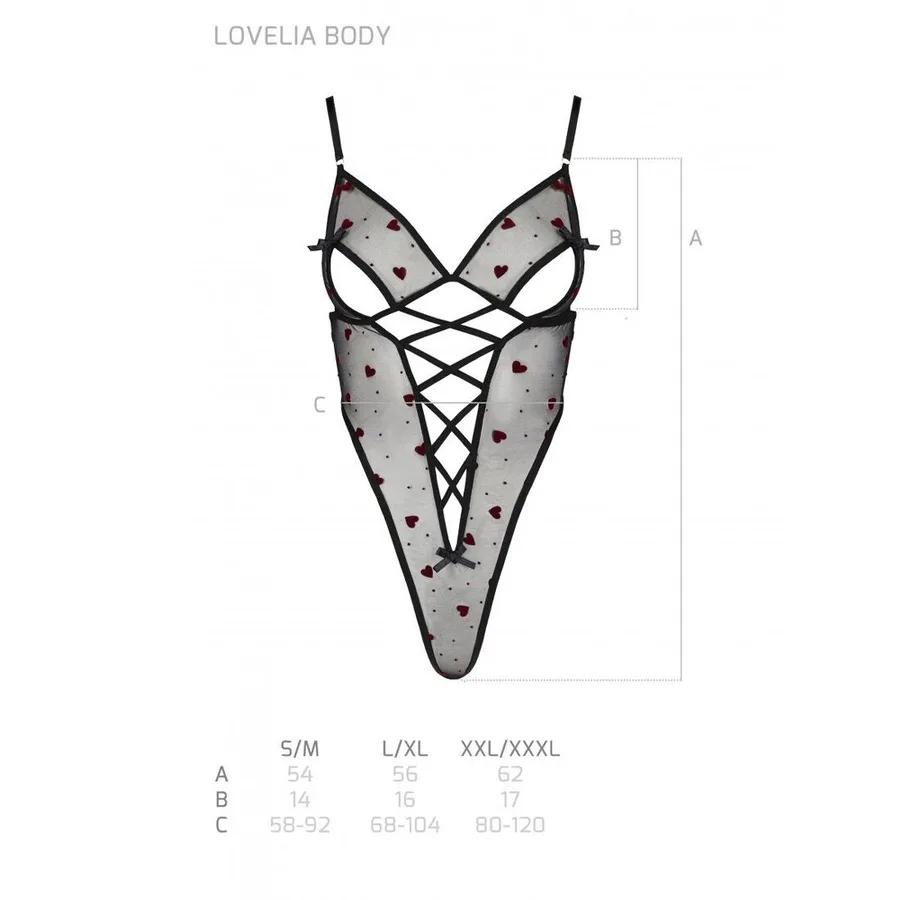Еротичний боді з малюнком Passion LOVELIA BODY XXL/XXXL, black