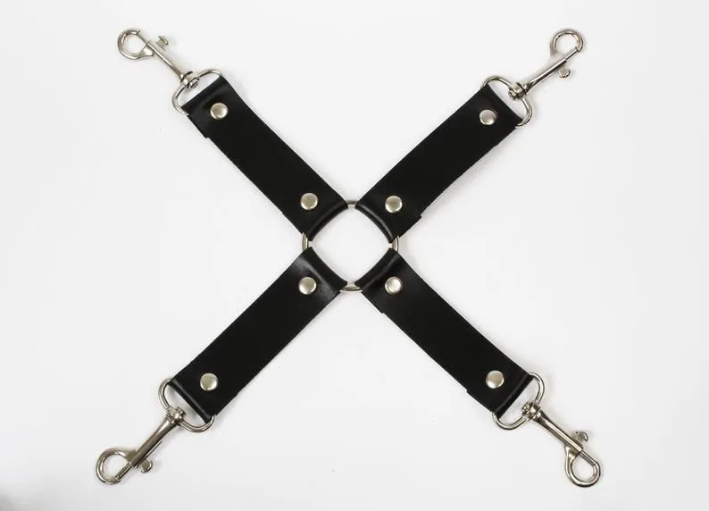 Хрестовина Feral Feelings - 4 Way Connector Black, натуральна шкіра