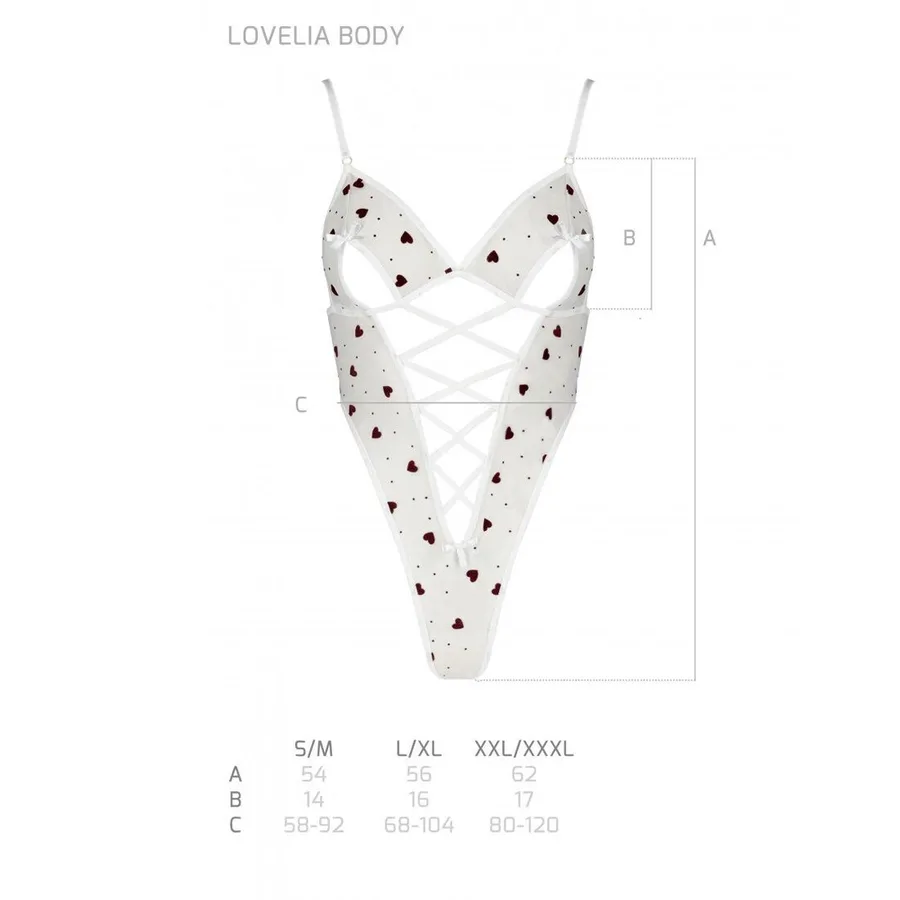 Еротичний боді з малюнком Passion LOVELIA BODY XXL/XXXL, white