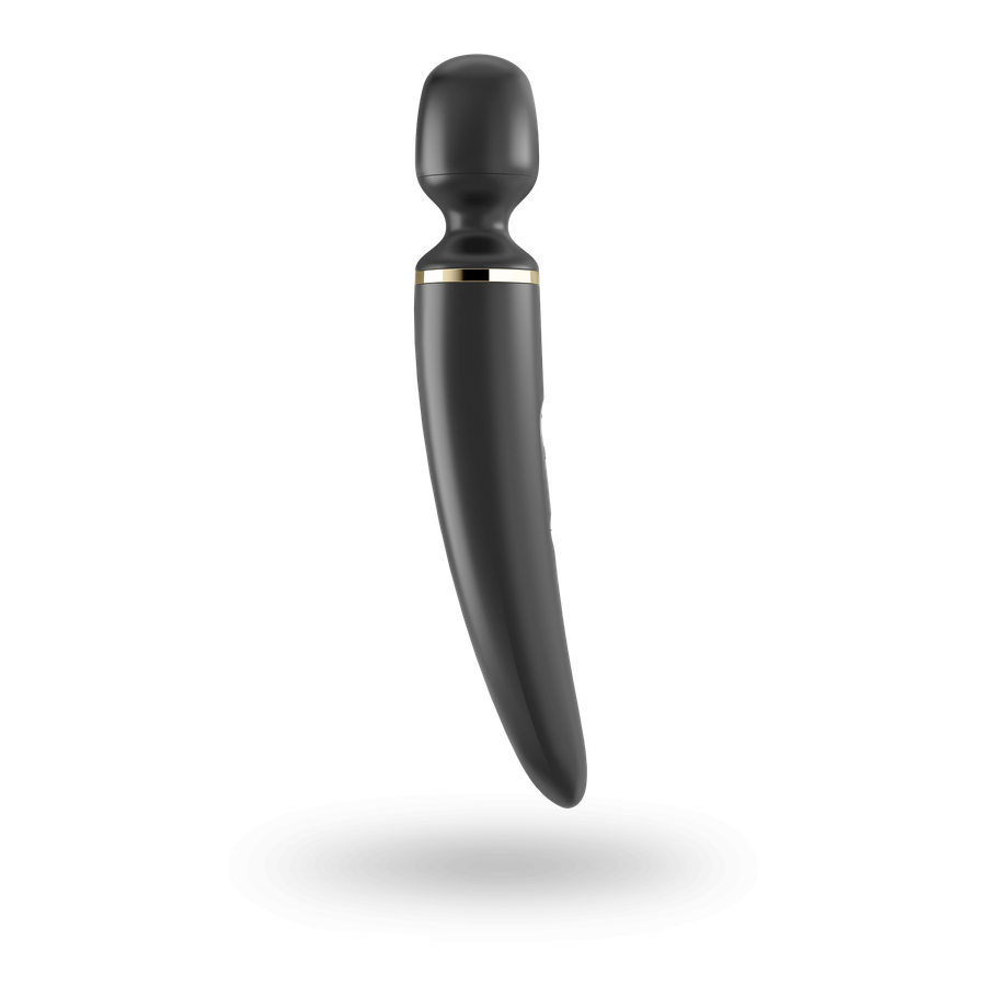 Вибромассажер Satisfyer Wand-er Woman (Black/Gold), водонепроницаемый, мощный, размер XXL