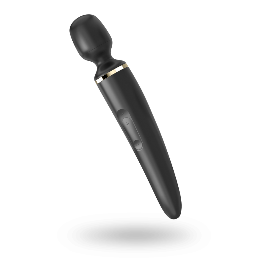 Вибромассажер Satisfyer Wand-er Woman (Black/Gold), водонепроницаемый, мощный, размер XXL