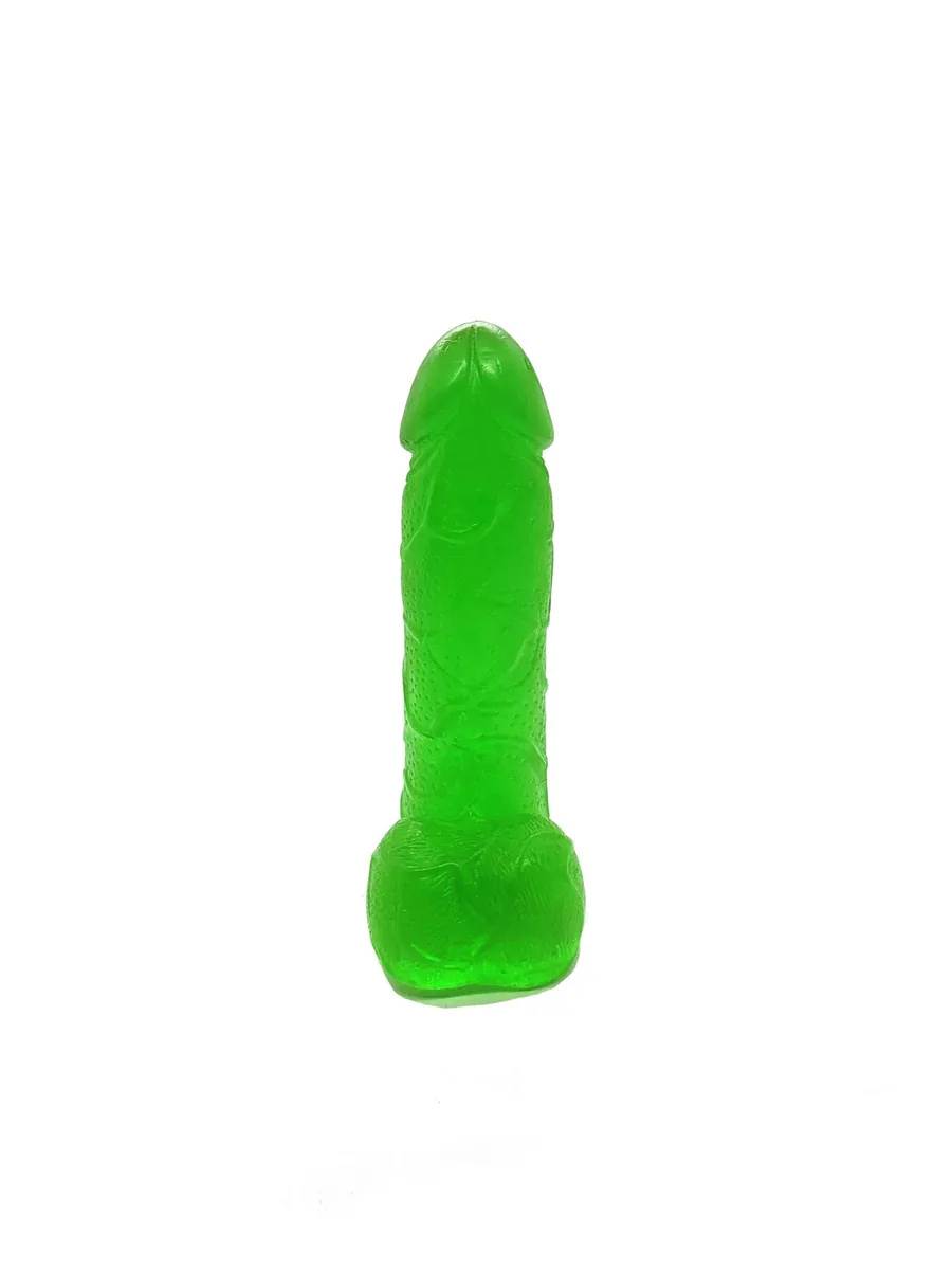 Мило у формі пеніса Чистий Кайф Green size S, крафтове мило-член, натуральне