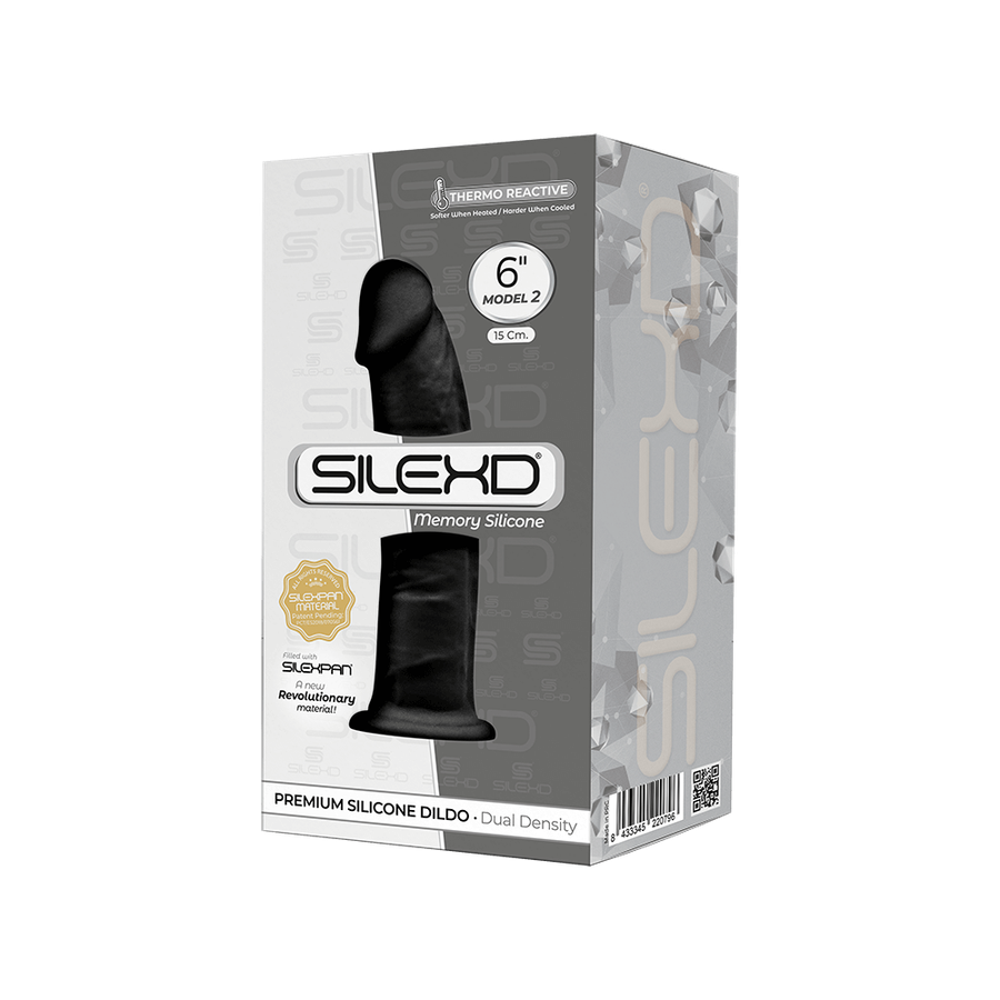 Фаллоимитатор SilexD Robby Black (MODEL 2 size 6in), двухслойный, силикон+Silexpan, диаметр 3,5 см