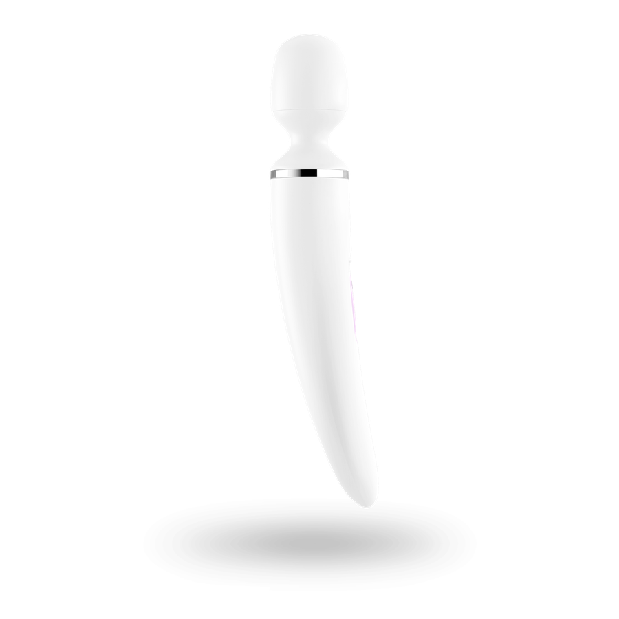 Вібромасажер Satisfyer Wand-er Woman (White/Chrome), водонепроникний, потужний, розмір XXL
