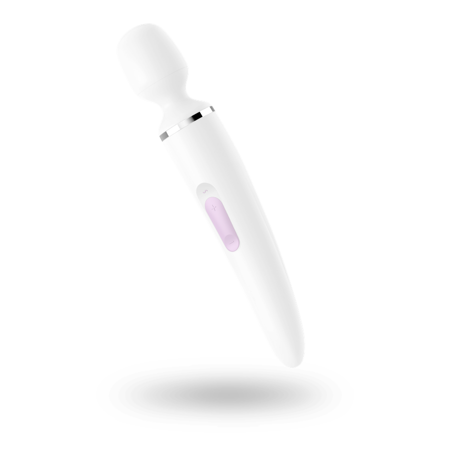Вібромасажер Satisfyer Wand-er Woman (White/Chrome), водонепроникний, потужний, розмір XXL