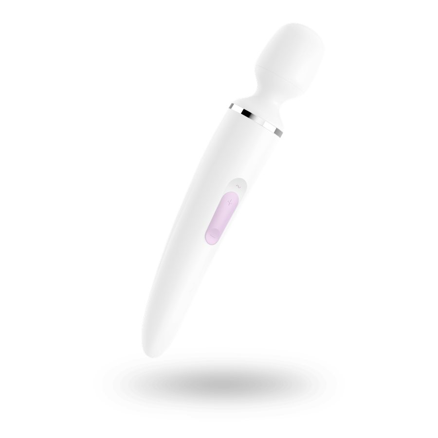 Вібромасажер Satisfyer Wand-er Woman (White/Chrome), водонепроникний, потужний, розмір XXL