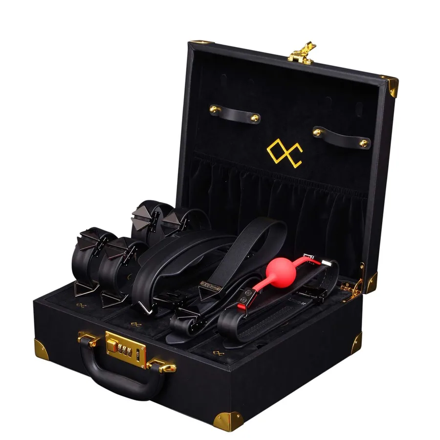 БДСМ-набор LOCKINK Moonlight Treasure Chest, черный, натуральная кожа