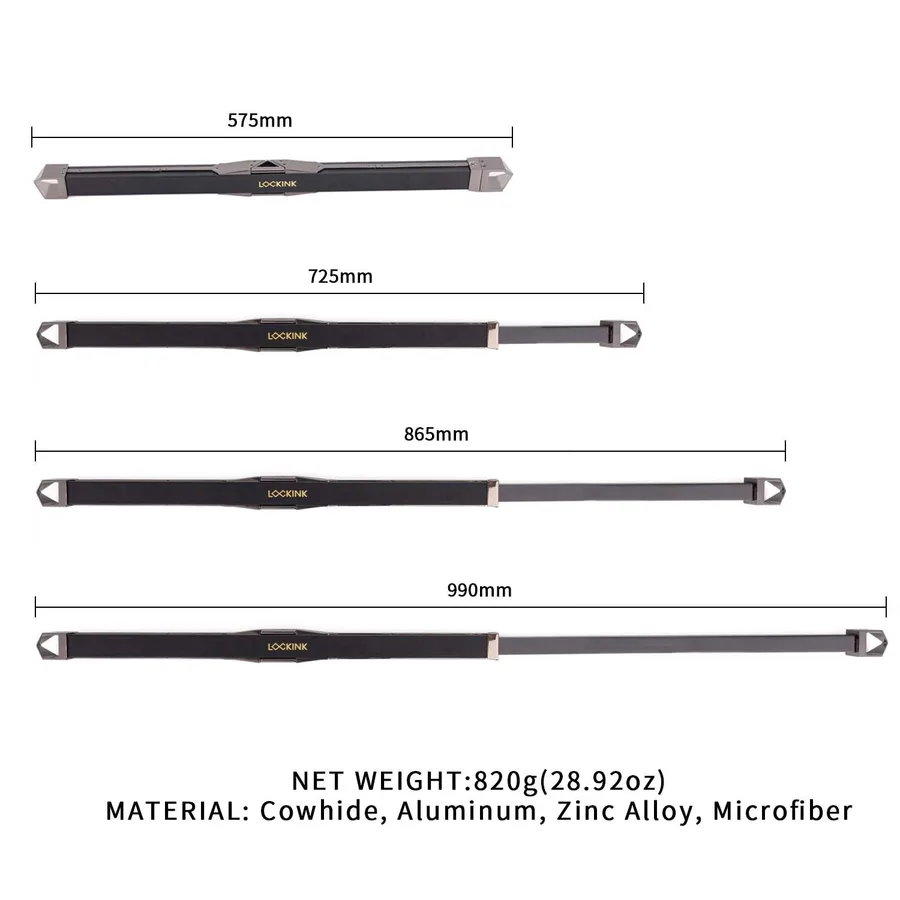 Фіксатор-розпірка LOCKINK Adjustable Spreader Bar Set, чорний, шкіряний, ремені для шиї, рук/ніг